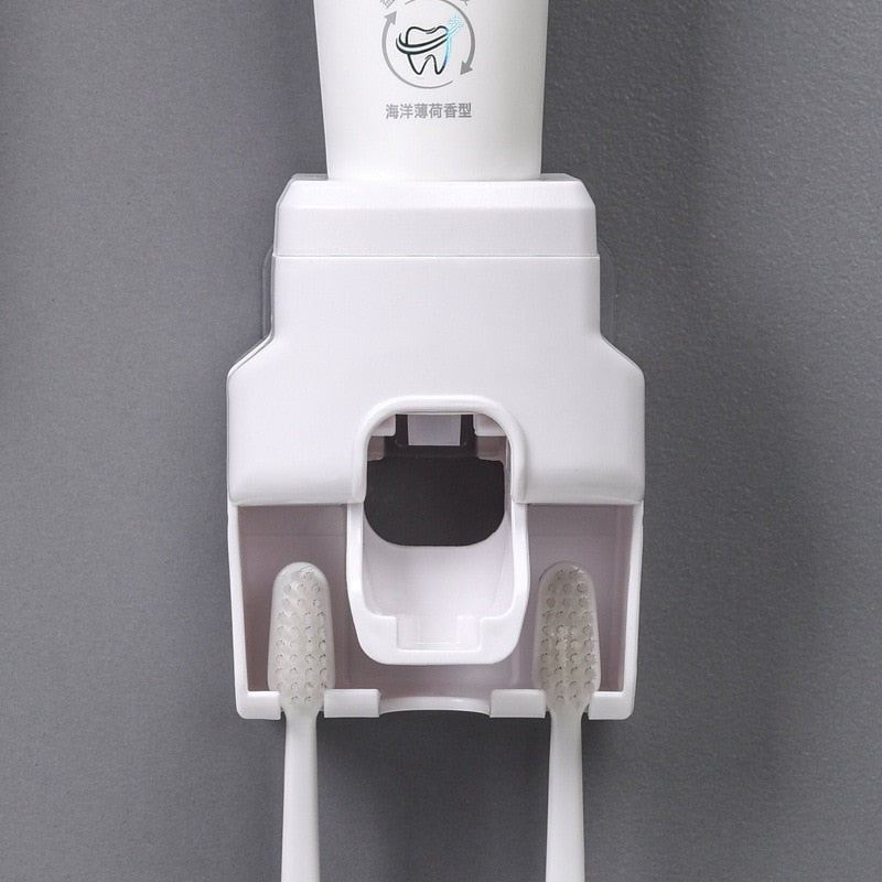 Dispensador dentífrico automático para banheiro.